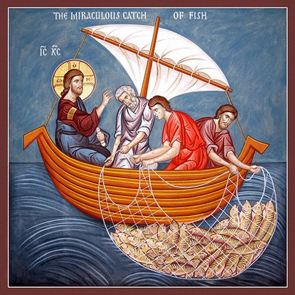 Orthodox Icons of Jesus Christ Miraculous Catch of Fish