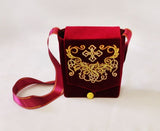 Burgundy Velvet Case with Grape Embroidery for a Travel Tabernacle - Ordination and Clergy Gift - Liturgical Item Monastery Craft