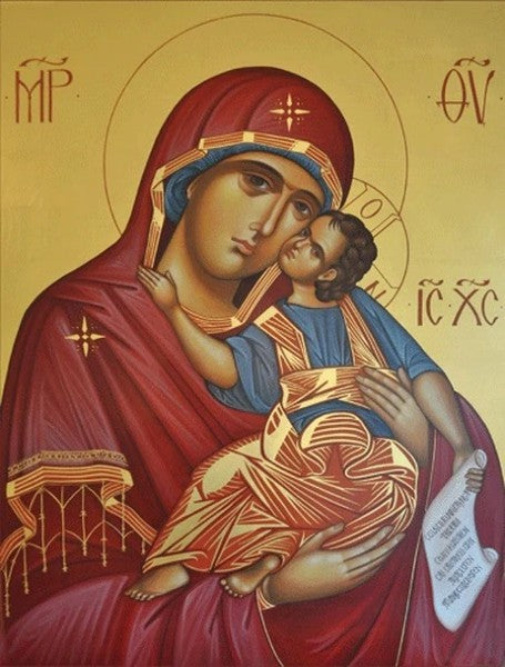 Orthodox Icon Theotokos Sweet Kissing by Sommer