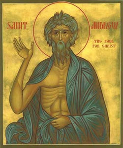 Orthodox Icon Saint Andrew the Fool-for-Christ