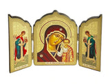 Orthodox Icons Triptych: Virgin of Kazan with Archangels Michael and Gabriel