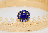 Gold-plated wedding crowns with glass stone roundels - Orthodox Christian Wedding Gift