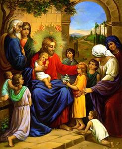 Orthodox Icons Jesus Christ Suffer the Little Children to come unto Me - Christ Blessing the Children