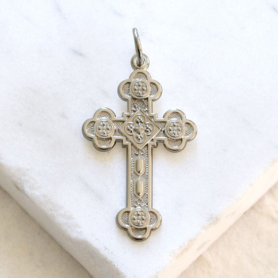 Antiochian Orthodox Christian Cross - Handcrafted Sterling Silver Cross Pendant Orthodox Christian Jewelry