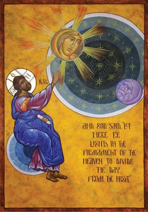 Orthodox Icons of Jesus Christ Creation of Heavenly Bodies - Sun, Moon, Stars
