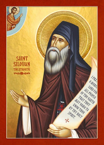 Orthodox Icon Saint Silouan the Athonite with scroll