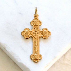 Antiochian Orthodox Christian Cross - Handcrafted 14kt Gold Cross Pendant Orthodox Christian Jewelry