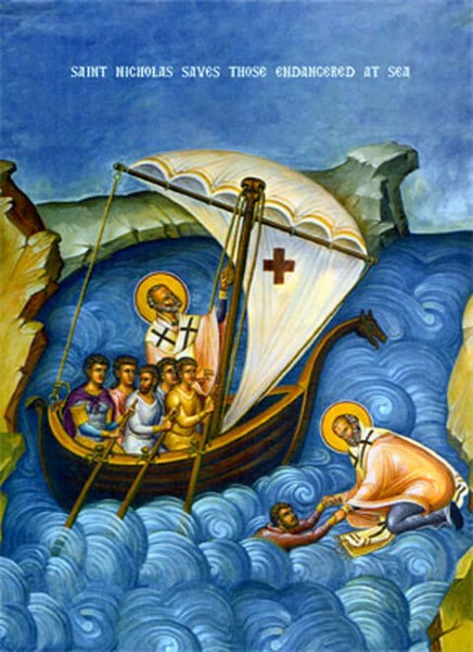 Orthodox Icon Saint Nicholas - Protector of those at Sea