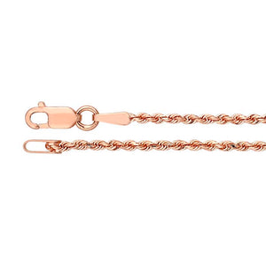 Orthodox Christian Jewelry 14K Rose Gold 1.5mm Diamond-Cut Rope Chain Orthodox Bookstore