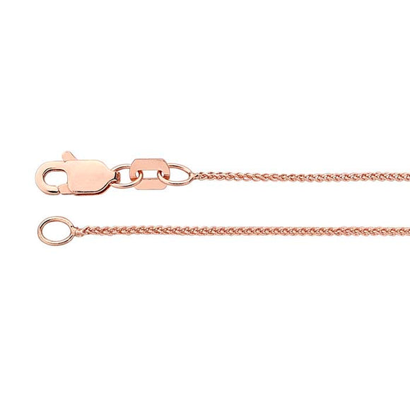 Orthodox Christian Jewelry 14K Rose Gold 0.8mm Wheat Chain - 18 inches Orthodox Bookstore