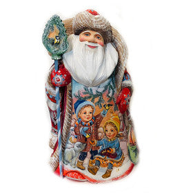 Russian Santa Work of Art - Beautiful Hand Carved Hand Painted Santa Claus Russian Father Frost - Christmas Gift