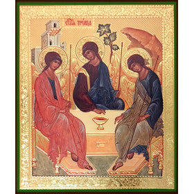 Orthodox Icons Holy Trinity - Sofrino Large Size Russian Silk Icon