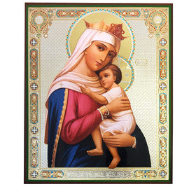 Orthodox Icons Madonna & Child Virgin Of Hope - Mother of God - Sofrino Extra Large Size Russian Silk Icon