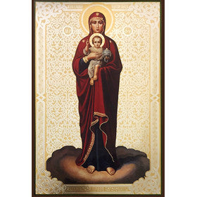 Orthodox Icons Theotokos Our Lady of Valaam - Mother of God - Sofrino Extra Large Size Russian Silk Icon